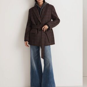 Madewell Size 2 - Bedford Oversized Belted Blazer Wool
